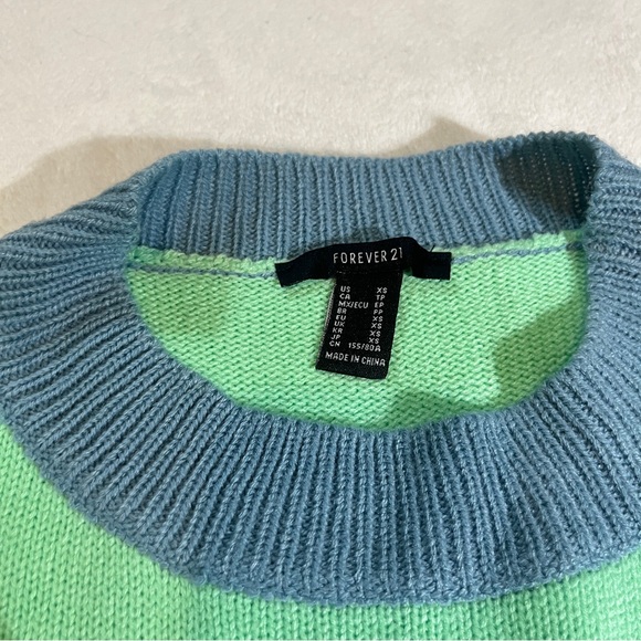 Colorblock Sweater - Green, Purple, Pink - Picture 3 of 6